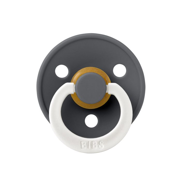 Пустушка BIBS 6-18 m Colour Latex Round (кругла) – Iron GLOW (світиться в темряві)