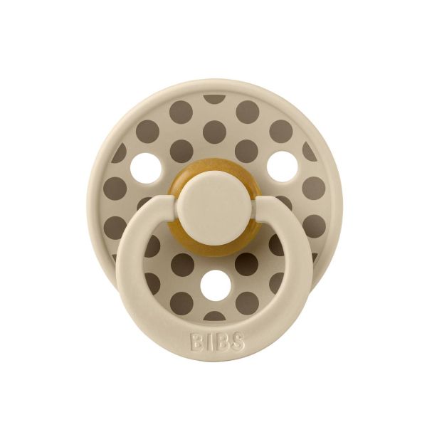 Соска пустушка BIBS 0-6 m Pacifier Studio Colour Polka Medium Latex Dark Oak Vanilla