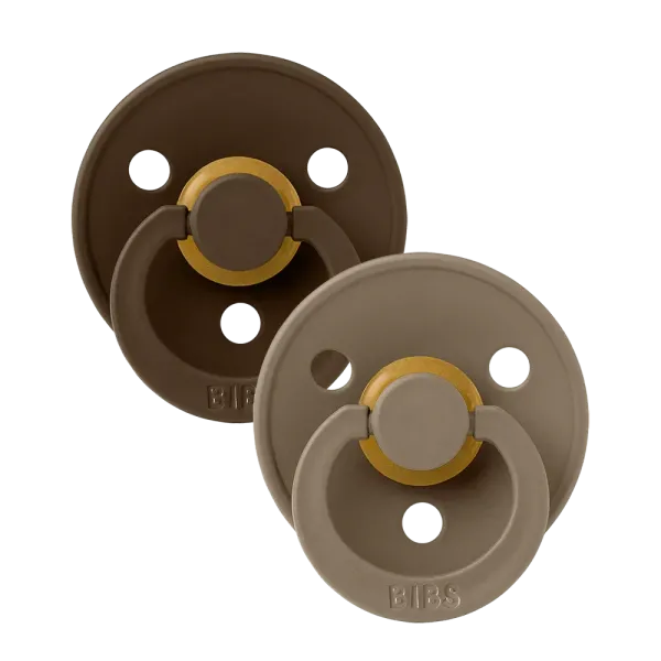 Пустушкs BIBS 6-18 m Colour Latex Round (кругла) – Mocha/Dark Oak 2 pcs