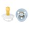 Пустушка BIBS 6-18 m Colour Latex Round (кругла) – White/Baby Blue 2 PACK