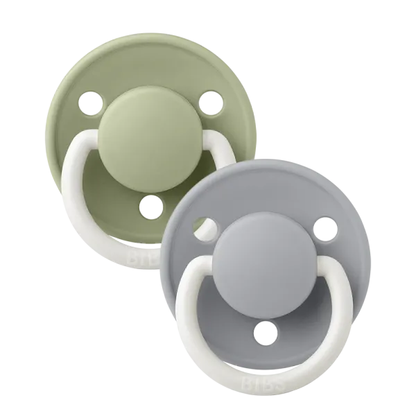Пустушка BIBS De Lux 0-36 m - Sage/Cloud GLOW, 2 шт
