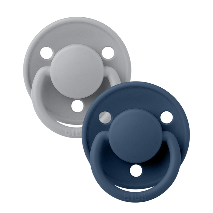 Пустушка BIBS 0-36 m De Lux Silicone Cloud/Steel Blue, 2 шт
