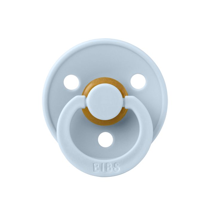 Пустушка BIBS 0-6 міс Colour Latex Round Baby Blue