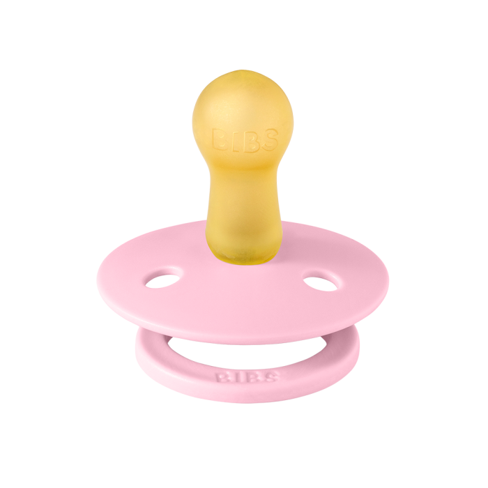 Соска пустушка BIBS 0-6 m Colour Latex Round (кругла) – Baby Pink/Baby Pink, 2 шт