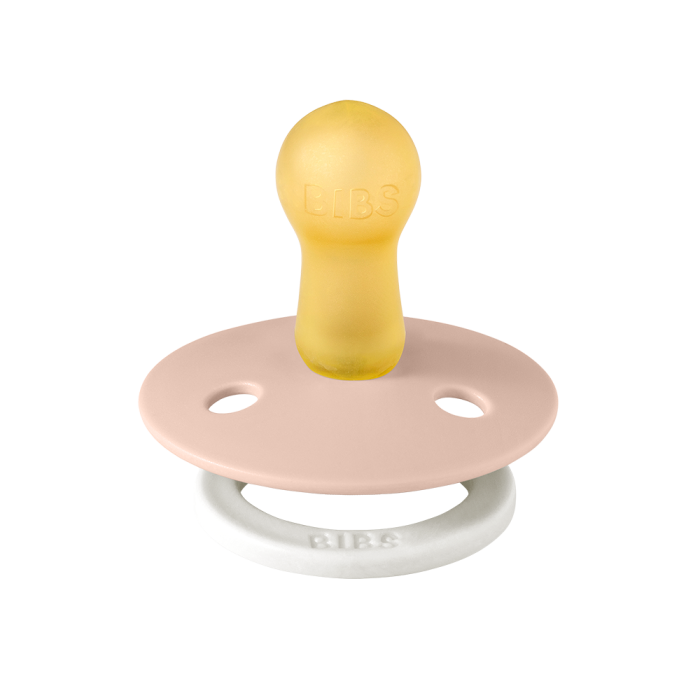 Пустушка BIBS 6-18 міс Colour Latex Round (кругла) – Blush GLOW