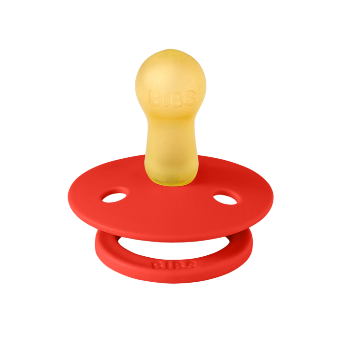 Соска пустушка BIBS 0-6 m Colour Latex Round (кругла) – RED