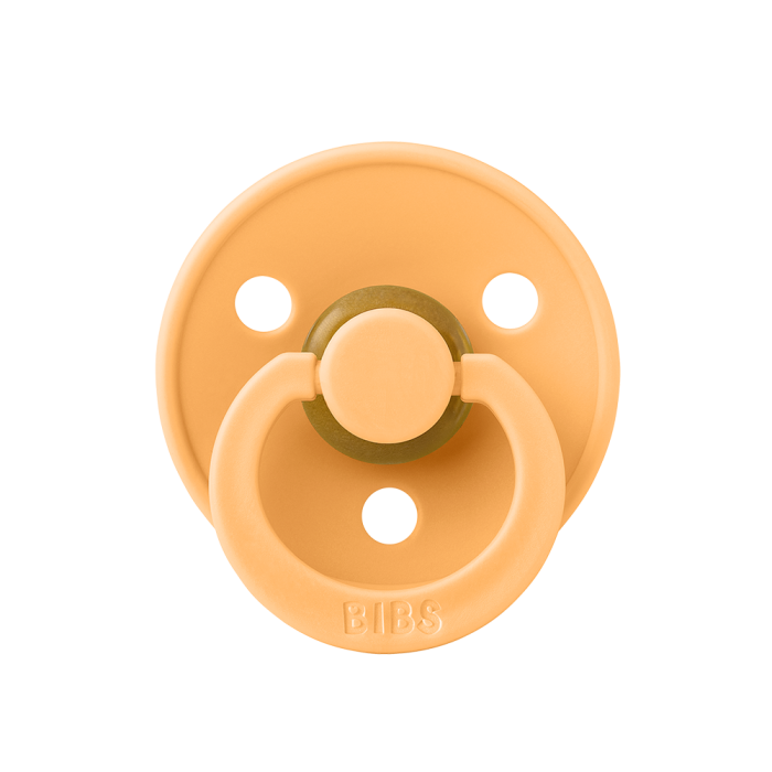 Пустушка BIBS 0-6 мес Colour Latex Round (кругла) – Sunshine/Peach Sunset, 2 шт