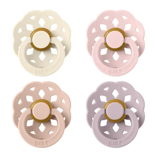 Соски пустушки BIBS 0-6 m Boheme Latex Round (круглі) 4 PACK – Ivory/Blush/Woodchuck/Blossom