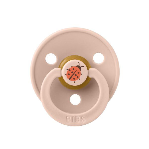 Соска BIBS 18+ міс Colour Latex Round (кругла) Ladybug – Blush Nb03-347
