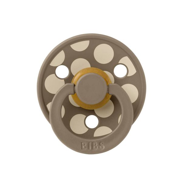 Соска пустушка BIBS 6-18 m Pacifier Studio Colour Polka Medium Latex Vanilla Dark Oak