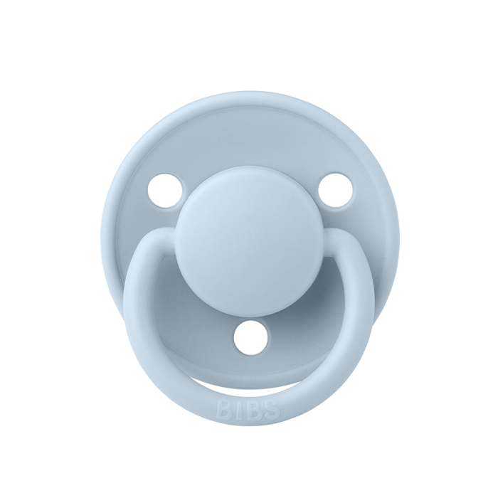 Пустушка BIBS 0-36 мiс De Lux Silicone Round - Baby Blue/Iron 2 шт.