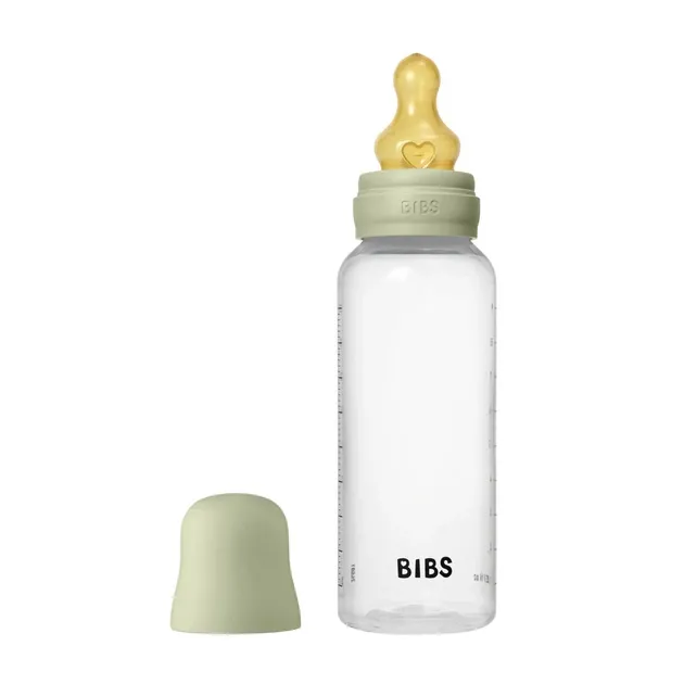 Дитяча пляшечка BIBS Baby Bottle Round Latex 270 мл Medium Flow (середній потік) Sage