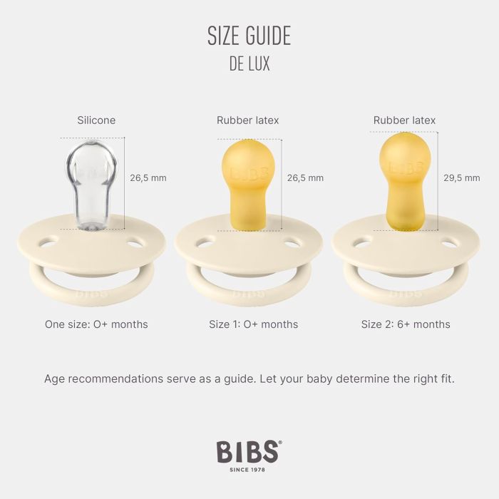 Набір пустушок BIBS 0-36 мес De Lux Silicone Cloud/Black , 2 шт