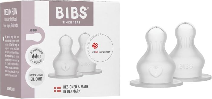 Сменные антиколиковые соски для детских бутылочек BIBS BIBS Silicone (поток средний), 2 шт. в упаковке