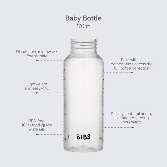 Дитяча пляшечка BIBS Baby Bottle Round Silicone 270 мл Medium Flow (середній потік) Baby Blue