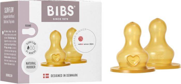Змінні соски для пляшечки BIBS Bottle Niple Latex Slow Flow (Повільний потік) 2 pack 