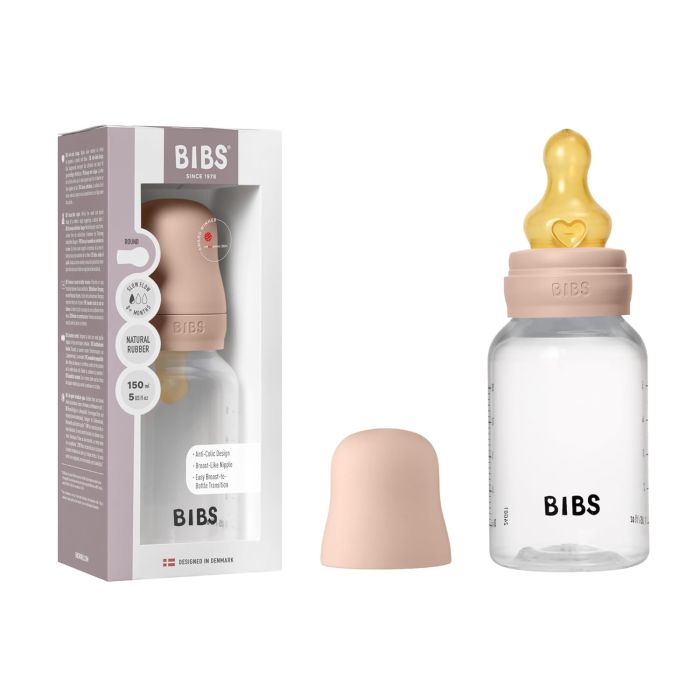 Пластикова дитяча пляшечка BIBS Latex Blush 150 ml Latex Slow Flow (повільний потік)