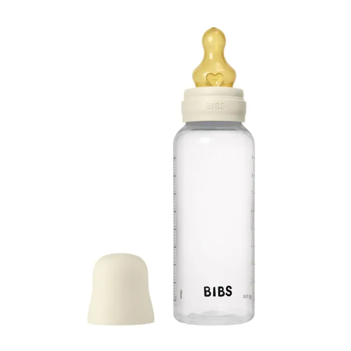 Дитяча пляшечка BIBS Baby Bottle Round Latex 270 мл Medium Flow (середній потік) Ivory