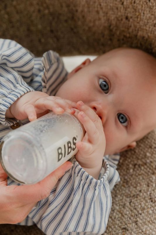 Дитяча пластикова пляшечка BIBS Baby Bottle Round Latex 150 ml Slow Flow Sage