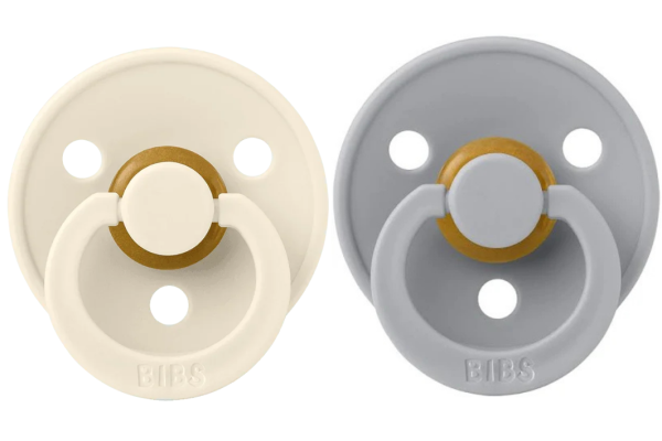 Пустушка BIBS 0-6 m Colour Latex Round Ivory / Cloud 2 шт