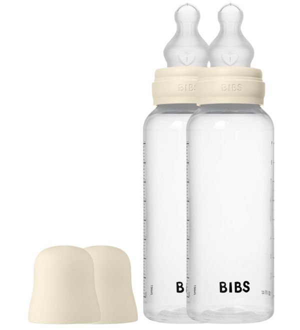 Набір дитячих пляшечок BIBS Grow  Round Silicone 270 мл – Ivory, 2 шт