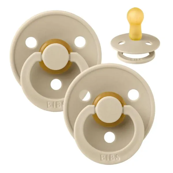 Пустушка BIBS 0-6 m Colour Latex Round Vanilla 2 шт