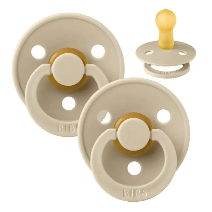Пустушка BIBS 0-6 m  Colour Latex Round Vanilla 2 шт