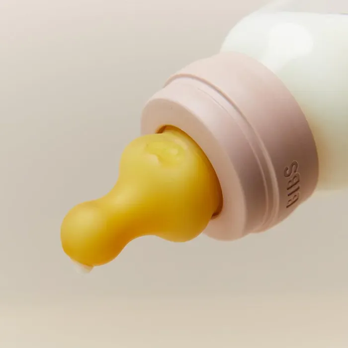 Скляна дитяча пляшечка BIBS Glass Boheme Baby Bottle Round Latex 120 ml, 0+m