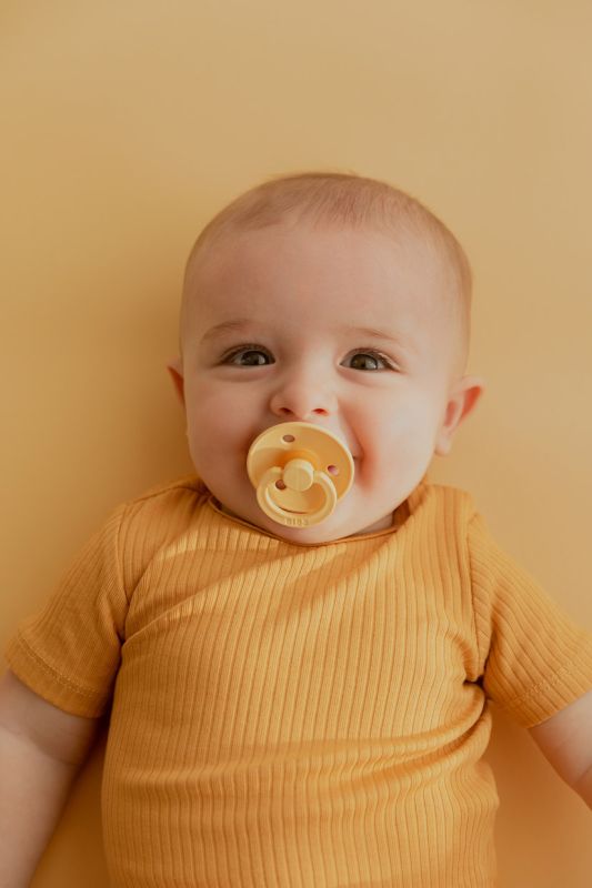 Соска пустушка BIBS De Lux Silicone Round (кругла) – Pale Butter