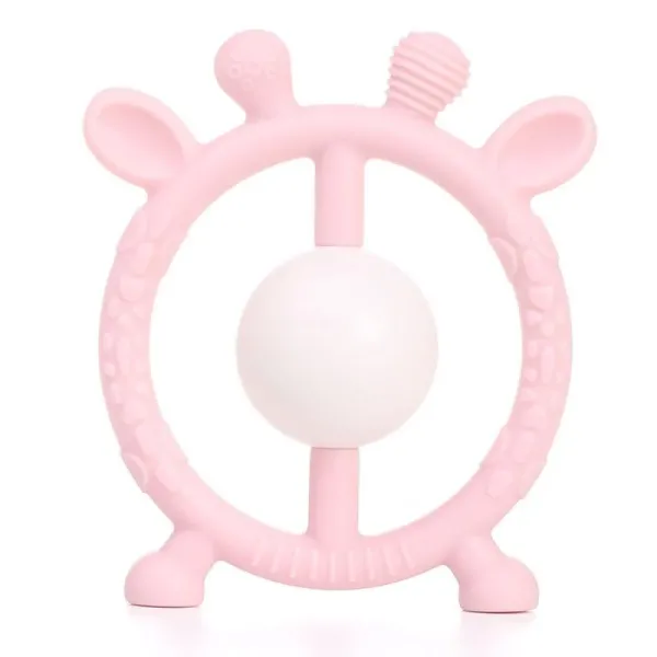 Брязкальце силіконове Жираф Pink