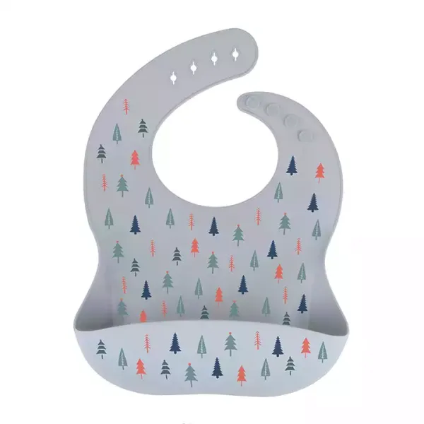 Силіконовий нагрудник – Forest, Light Gray