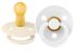 Пустушка BIBS 0-6 m Colour Latex Round Ivory / White 2 шт