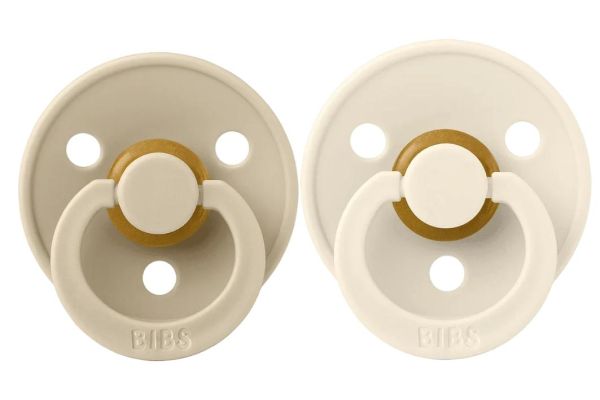 Пустушка BIBS 0-6 m Colour Latex Round Vanilla / Ivory 2 шт