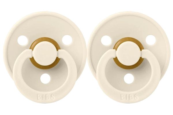 Пустушка BIBS 0-6 m Colour Latex Round Ivory 2 шт