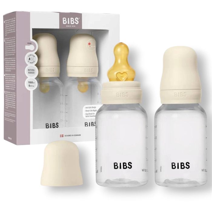 Набір дитячих пляшечок BIBS Baby Bottle Round Latex 150 ml, 2 шт. в упаковці  (повільний потік)