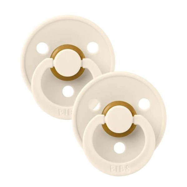 Соска BIBS 6-18 m Colour Latex Round Ivory 2 шт