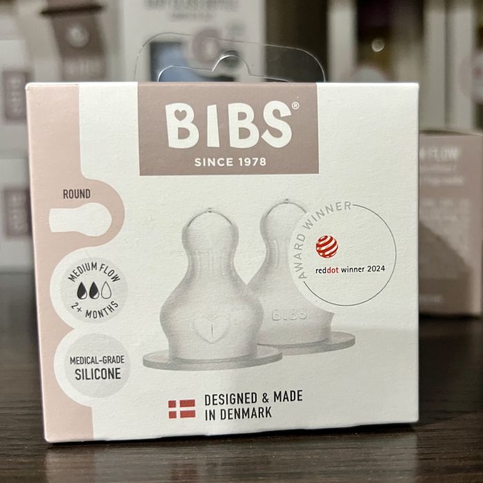 Змінні силіконові антиколікові соски для дитячих пляшечок BIBS (потік середній), 2 шт. в упаковці