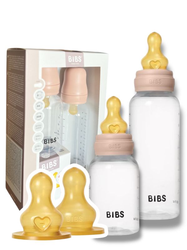 Набір дитячих пляшечок BIBS Blush Grow and Flow Round Latex 150 мл/270 мл