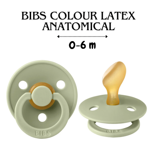 Соска пустушка BIBS 0-6 мес Colour Latex Anatomical (анатомічна) – Sage
