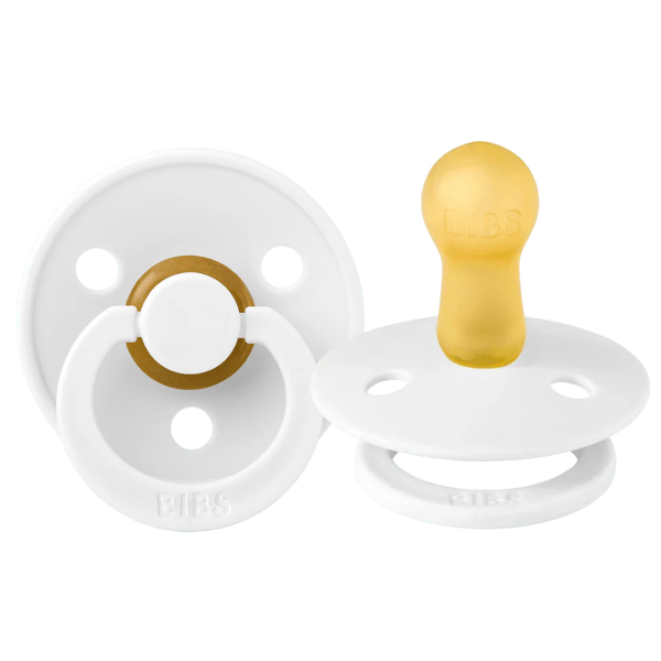 Набір пустушок BIBS 0-6 m Latex Round White, 2 шт